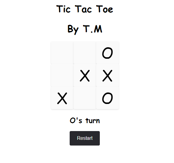 Screenshot of Tic-Tac-Toe game